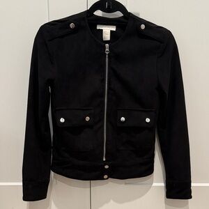 H&M Black Faux Suede Jacket for Women Size 2